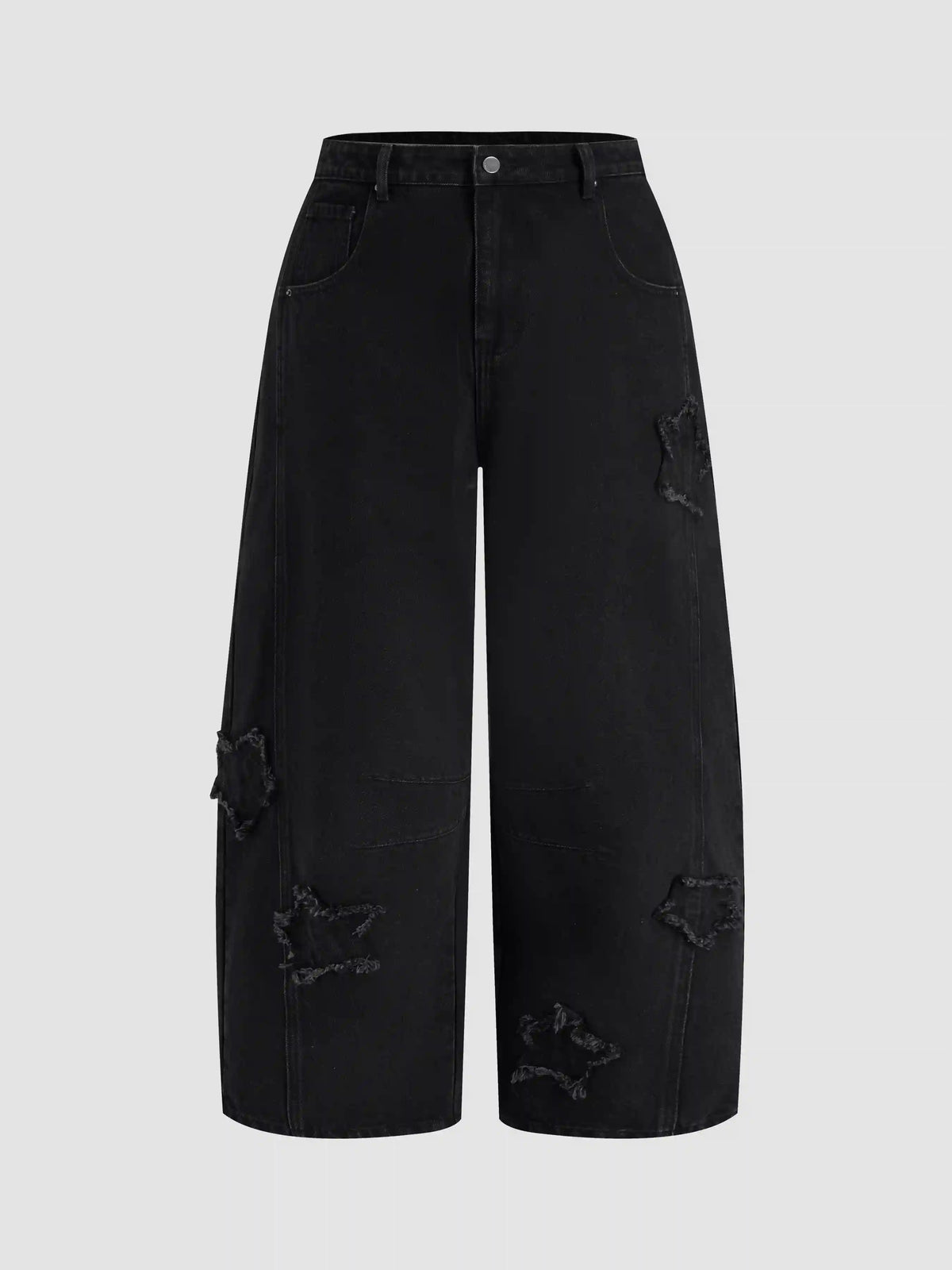 Denim Mid Rise Star Barrel-leg Jeans Curve & Plus
