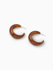 C-SHAPED RESIN HOOP EARRINGS