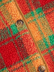 Plaid Teddy Fleece Jacket Curve & Plus