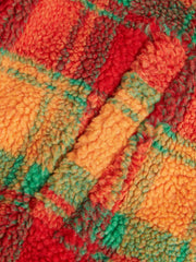 Plaid Teddy Fleece Jacket Curve & Plus