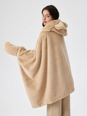 BEAR EAR FUZZY BLANKET WITH HAT & GLOVES