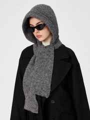 WOOL BEANIE HAT WITH SCARF