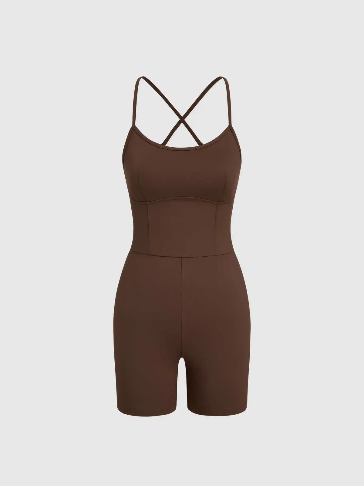 CIDERAIRY™ Fabric Scoop Neckline Mid Rise Solid Active Romper