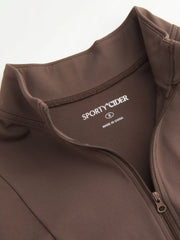 CIDERBUTTER™ Mandarin Collar Solid Zipper Active Jacket