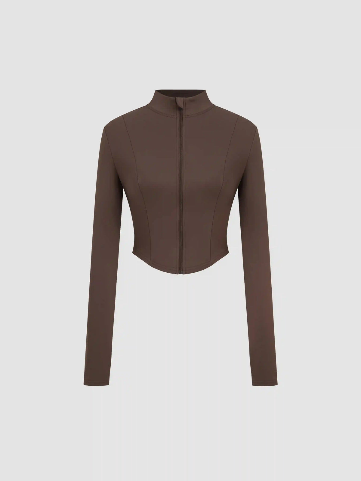 CIDERBUTTER™ Mandarin Collar Solid Zipper Active Jacket