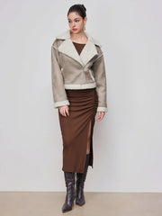 Faux Sherpa Oversized Biker Jacket