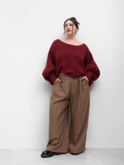 Knit Off-shoulder Long Sleeve Crop Sweater Curve & Plus