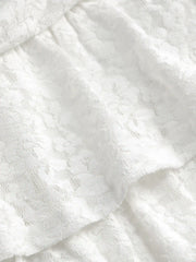 Ruched Floral Lace Layered Mini Skort