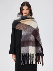 PLAID TASSEL SCARF