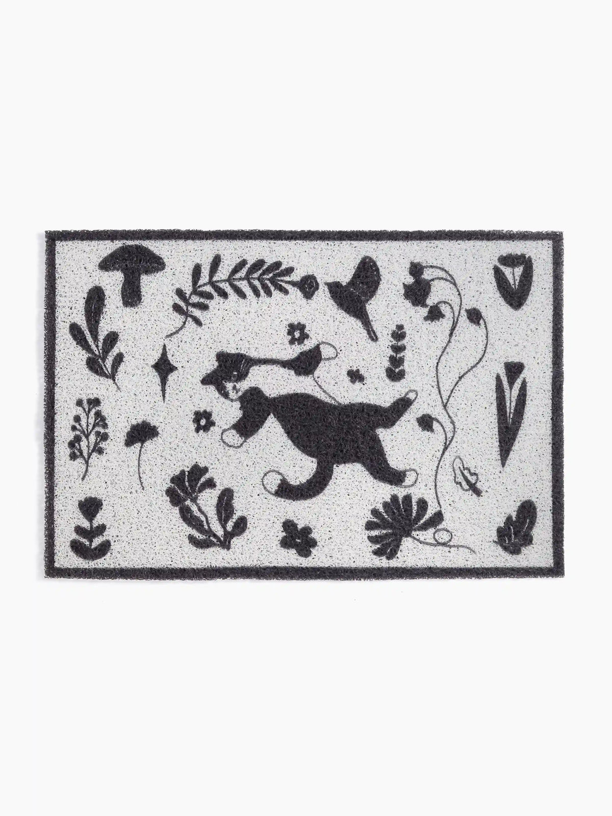 FLORAL & CAT DOORMAT
