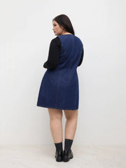 Denim Zipper Mini Dress Curve & Plus