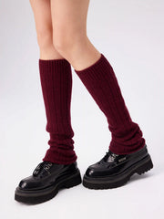 WOOL-BLEND KNIT LEG WARMERS