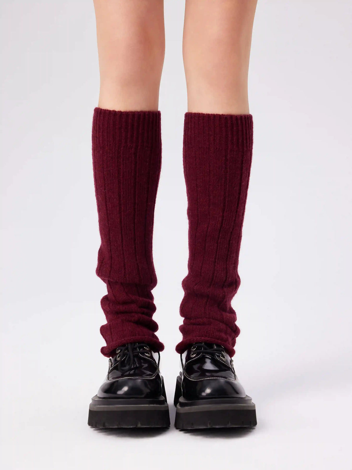 WOOL-BLEND KNIT LEG WARMERS