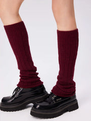 WOOL-BLEND KNIT LEG WARMERS