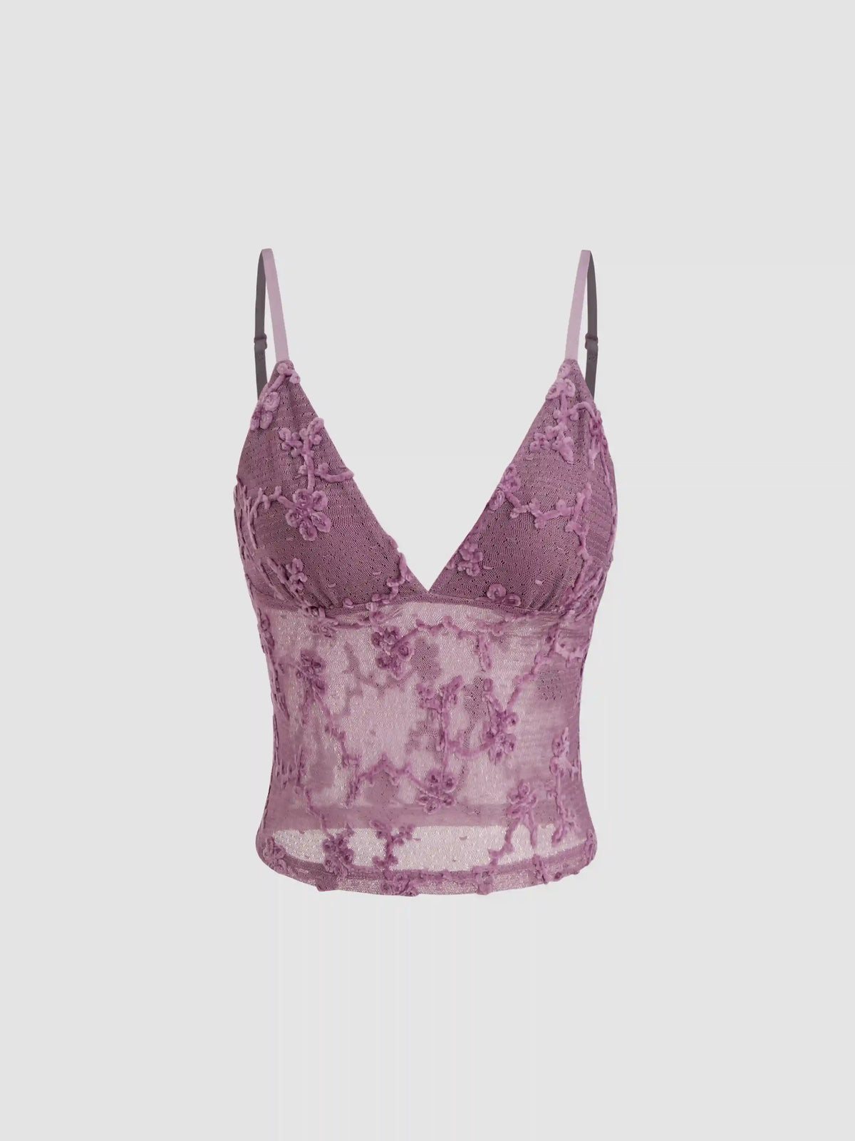 V-neck Floral Cami Crop Top