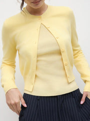 Knit Round Neckline Button Cardigan