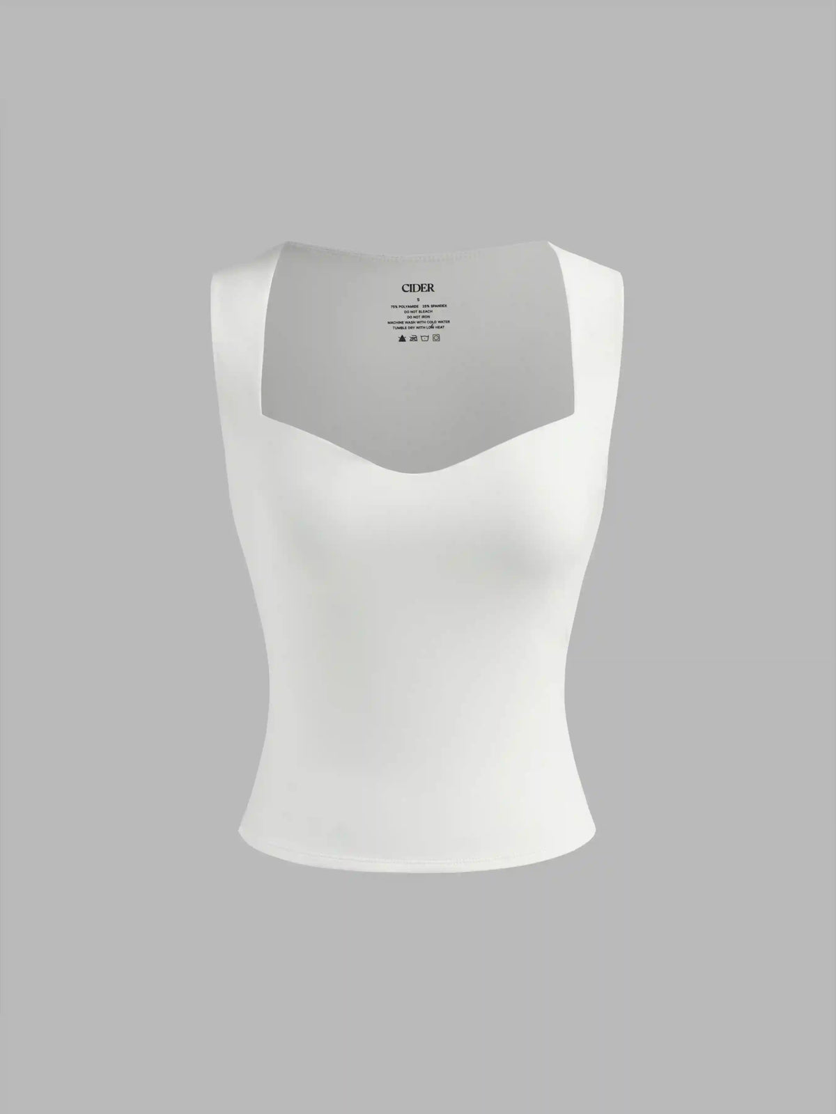 CIDERCONTOUR Double Layered Sweetheart Neckline Tank Top