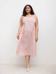 Square Neck Floral Ruffle Maxi Dress Curve & Plus
