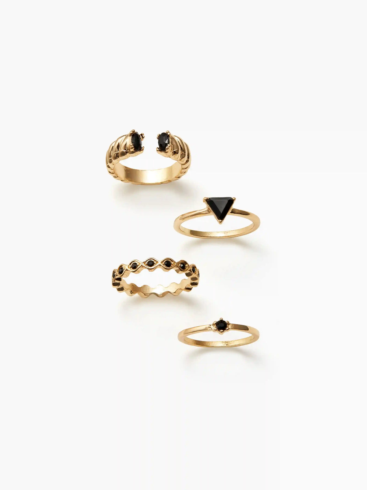 4PCS RHINESTONE DECOR RING SET