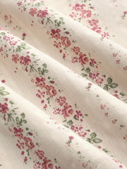 Cotton V-neck Floral Shirred Maxi Dress