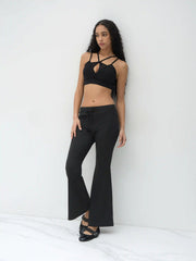 CIDERAIRY™ V-neck Solid Criss Cross Active Tank Top