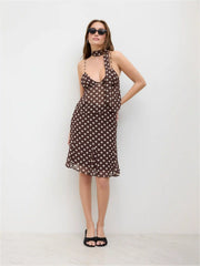 Mesh Low Rise Polka Dot Bowknot Mermaid Skirt