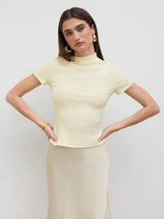 Satin High Rise Ruffle Midi Skirt