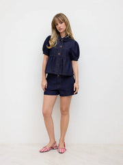 Denim Mid Rise Micro Shorts