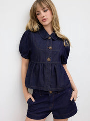 Denim Mid Rise Micro Shorts