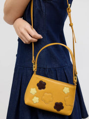 FLOWER FAUX LEATHER HANDBAG & CROSSBODY BAG