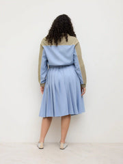Zip Through Two Tone Jacket Curve & Plus
