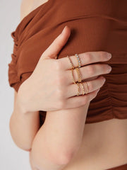 7PCS RHINESTONE & TWIST RING SET