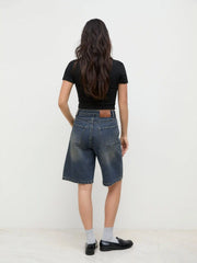 Cider Denim Mid Rise Pocket Bermuda Jorts