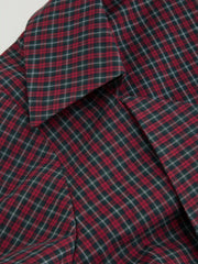 Cotton-blend Tartan Split Ruched Shirt Curve & Plus