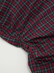 Cotton-blend Tartan Split Ruched Shirt Curve & Plus