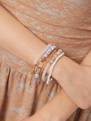 5PCS CRYSTAL & ORB BEADED BRACELET SET