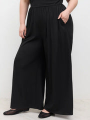 V-neck Ruched Straight Leg Jumpsuit Curve & Plus