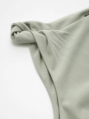 Boat Neck Twist Ruched Midi Dress
