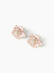 FLORAL & FAUX PEARL STUD EARRINGS