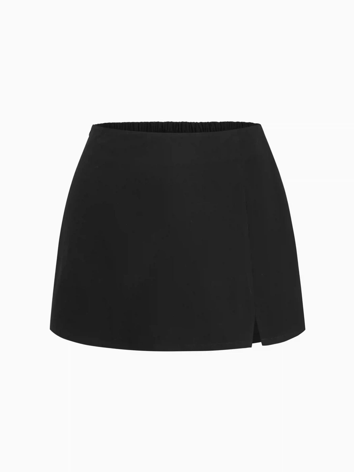 Cotton Mid Rise Split Mini Skirt Curve & Plus