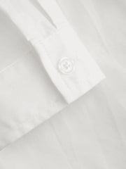 Cotton-blend Polo Stripe Waist-cinching Shirt