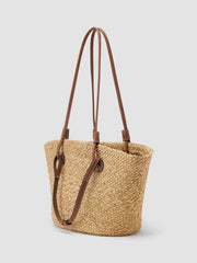 STRAP DECOR STRAW TOTE BAG