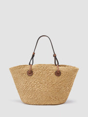 STRAP DECOR STRAW TOTE BAG