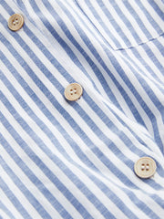Cotton-blend Collar Stripe Twist Shirt