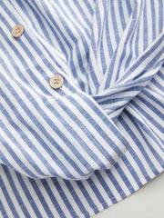 Cotton-blend Collar Stripe Twist Shirt