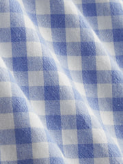Cotton-blend Square Neck Gingham Bowknot Romper