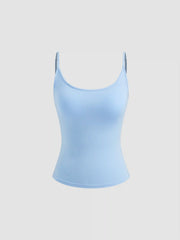 Built-in Bra U-neckline Cami Top & Mid Rise Wide Leg Trousers Loungewear Set