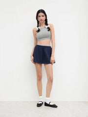 Scoop Neckline Solid Tank Top With Removable Padding