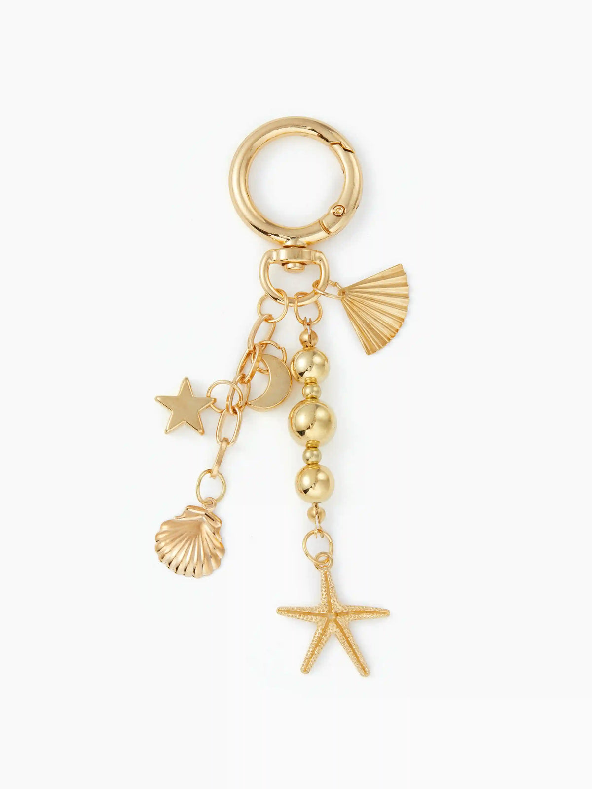STARFISH & SHELL & MOON & STAR KEYCHAIN