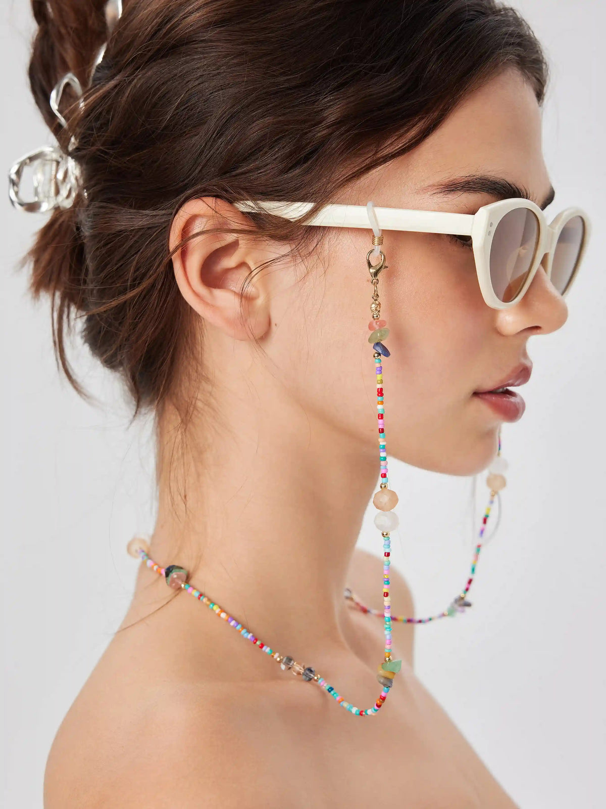 STONE & BEAD GLASSES CHAIN